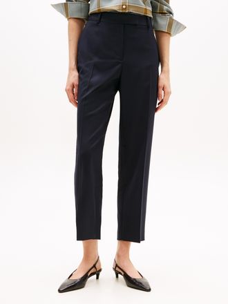 Tommy Hilfiger Anzughose TOMMY HILFIGER TIMELESS WOOL SLIM STRT PANT, Damen, Gr. 34, N-Gr, schwarz, Web, Obermaterial: 54% Polyester, 44% Wolle, 2% Elasthan, unifarb