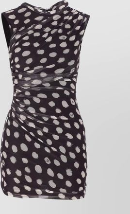 Liu Jo a line polka dot ruched sleeveless dress