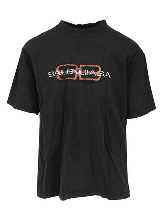 Balenciaga Bb Icon T-Shirt Nero-Uomo