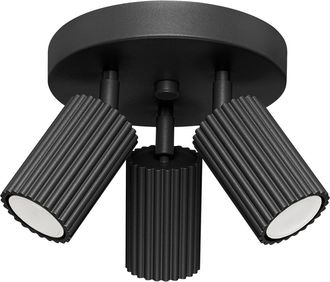 Sollux Lighting Design Deckenlampe Karbon 3-Flammig (rund), Schwarz