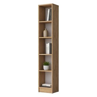 Dmora Librer&iacute;a Cesio, Biblioteca 4 Estantes, Instalaci&oacute;n Libre, Estructura Vertical, 30x25x170h Cm Marr&oacute;n Roble