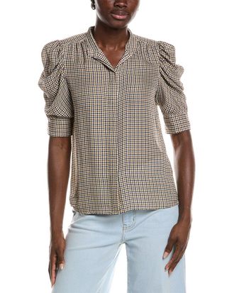 Frame Denim Frame Denim The Houndstooth Gillian Silk Top