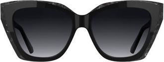 Kendra Scott Katherine 56mm Gradient Cat Eye Sunglasses in Black/Marble Black at Nordstrom