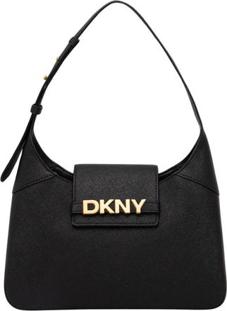 DKNY Logo Plaque Schoudertas - Dames - Schoudertassen - Zwart - ONE Size - Leer - Tassen