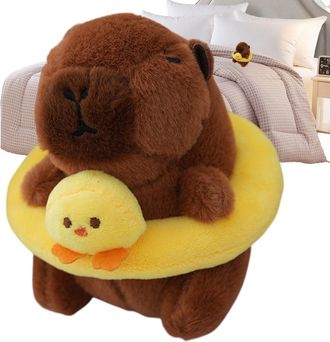 Generic Capybara Key Chain Plush - Funny 4Inch Soft Swimming Capybara Bag Pendant | Realistic Stuffed Animals Key Ring, Cute Stuffed Toy Charm For Girls Boys 