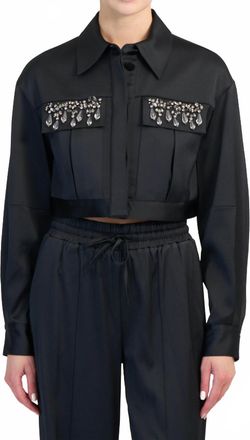 Cinq &agrave; Sept Layered Gemstone Damoni Jacket In Black