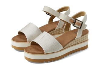 Toms Diana WIDE Womens Shoes Natural Wide Width Yarn Dye : 6.5 D - Wide, Canvas