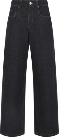 Brunello Cucinelli Cotton Jeans - Dames - Loose Fit Jeans - Zwart - M - Katoen - Jeans