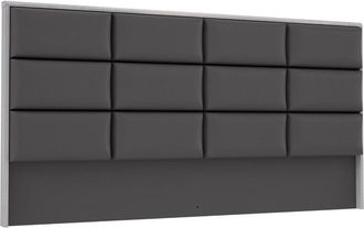 Home Heavenly Home Heavenly - Cabecero De Cama Saturn, Apto Para Camas De 150 Cm, Dise&ntilde;o Cuarterones Tapizado En Polipiel. Color: Roble Nordic-antracita