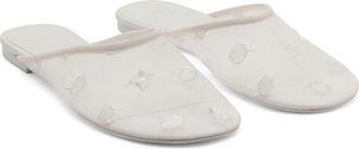 Mango Embroidered Mesh Mule in White at Nordstrom, Size 7.5Us