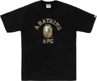 A Bathing Ape Bitmap College Tee Black 1K80-110-039-BLACK