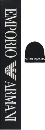 Emporio Armani Conjunto de gorro y bufanda de punto - Accessories - Hombre - Negro - S