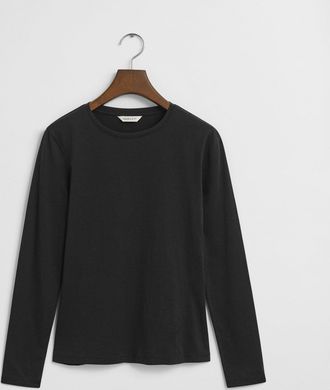GANT Women Light Cotton Long Sleeve T-Shirt (XXL) BLACK