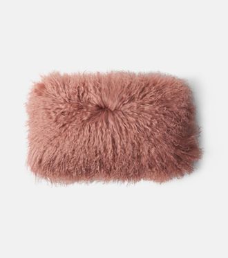 Maison de Vacances Reversible linen and shearling cushion