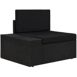 vidaXL Vidaxl - Sof&aacute; Seccional Esquina Reposabrazos Derecho Rat&aacute;n Pe Negro