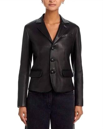 Frame Denim The Leather Smart Blazer In Black