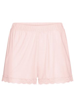 Lascana Schlafhose LASCANA, Damen, Gr. 32/34, N-Gr, blau (rosa), Single Jersey, Obermaterial: 100% Viskose, unifarben, loose fit kurz, Hosen Schlafhose, mit S