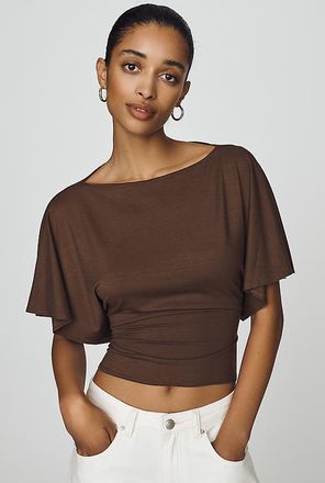 Reformation Avery Knit Flutter Sleeve Top