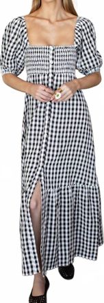 Emerson Fry Santiago 3 Maxi Dress In Black/white Large Check