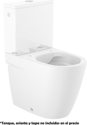 Roca Roca - Taza Rimless Compacta Adosada A Pared Para Inodoro De Tanque Bajo Ona