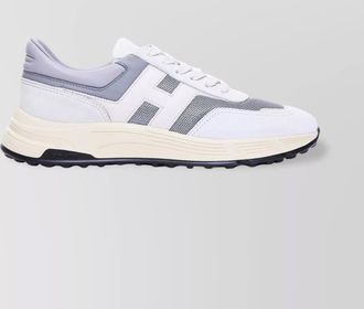 Hogan lightweight leather sneakers mesh panels
