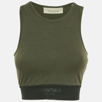 Fear of God Essentials Military Green Cotton Knit Sport Tank Top