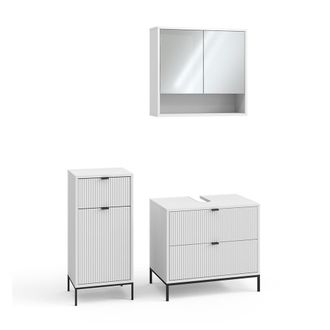 Vicco Conjunto De Muebles De Ba&ntilde;o De 3 Piezas Eliza, Blanco, 3 Partes, Vicco