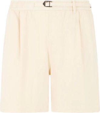 Roberto Cavalli Korte Broeken, Heren, Wit, M, Katoen, Katoenen shorts met riem