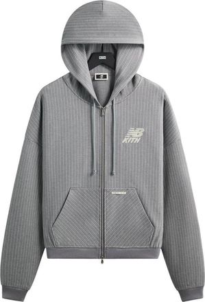 Kith x New Balance Pinstripe Braxton Zip Hoodie Smoke KHM030160-2037