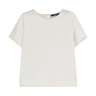 Max Mara Tops, Dames, Beige, XL, Satijn, Gilbert T-shirt