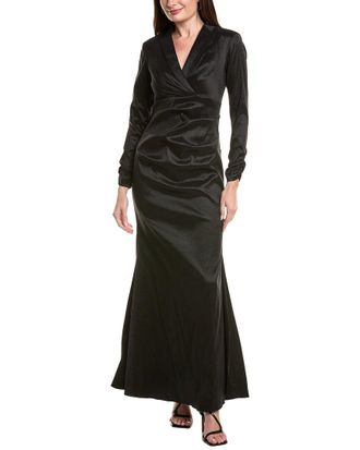 Adrianna Papell Stretch Taffeta Tuxedo Dress