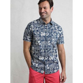 Weird Fish Faraway Printed Shirt in Estate Blue at Nordstrom, Size Xxx-Large