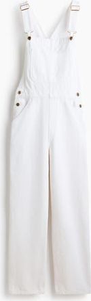H&M Cotton Denim Dungarees in White at Nordstrom, Size Xx-Large