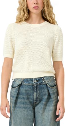 QS by s.Oliver Strickpullover QS, Damen, Gr. XXL (44), ecru, Strick, Obermaterial: 50% Baumwolle, 50% Polyacryl, unifarben, normal h&uuml;ftbedeckend, Rundhals, B&uuml;ndchen,