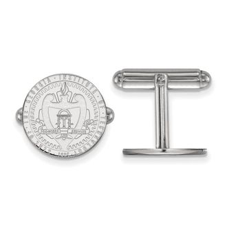 Diamond2Deal Sterling Silver Rhodium-plated Georgia Institute of Technology Crest Cuff Links