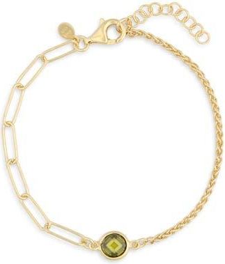 Meshmerise Crystal Station Mix Chain Bracelet in Yellow-Green at Nordstrom Rack