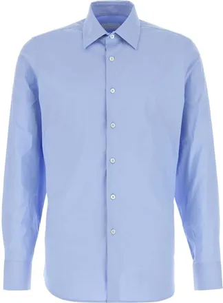 Prada Light Blue Stretch Poplin Shirt
