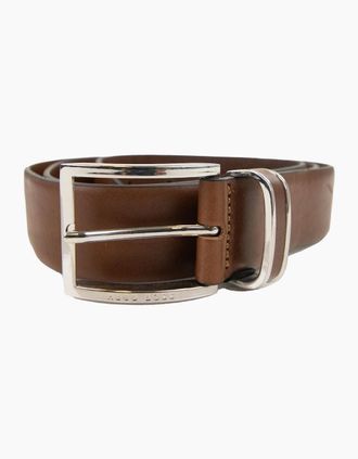 HUGO BOSS Mens Hugo Boss Froppin Leather Belt Dark Brown - Size: 115