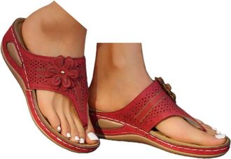 Generic Summer Sandals Women Wedge Flip Flops for Women Orthopedic Sandals Comfortable Flip Flops with Arch Support Summer Casual Wedge Sandal Slippers Dressy