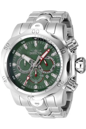 Invicta Venom 47909 Herenhorloge - Quartz Uurwerk - Roestvrij Staal met Groene Wijzerplaat - 54 mm