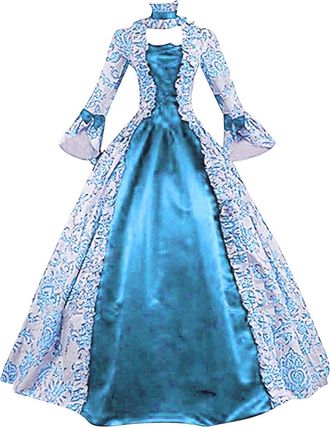 Generic Evening Dresses for Women Halloween Costumes 18th Century Rococo Ball Gown Gothic Victorian Qqueen Dresses Court Medieval Renaissance Dress Masquerade