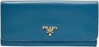 Prada Pre-owned Wallets, female, Blue, Size: ONE SIZE Pre-owned Vintage Leather Wallet