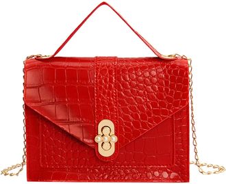 Generic ACemt Small Shoulder Bag Ladies Fashion Hasp Chain Small Square Bag Shoulder Bag Messenger Bag Hand Bag Mens Purses Or Shoulder Bags (Red, One Size)