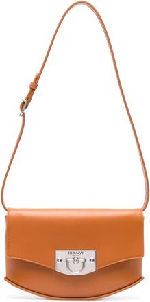 Durazzi Milano logo-engraved leather shoulder bag - women - Calf Leather/Patent Calf Leather - One Size - Silver
