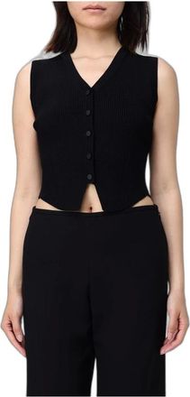 A|X Armani Exchange Viscose Gebreid Vest - Dames - Jassen - Zwart - Maat: M Viscose