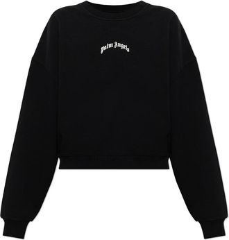 Palm Angels Oversized sweatshirt van katoen met logo-opdruk - Dames - Sweatshirts - Zwart - XS - Katoen - Hoodies & sweatvesten