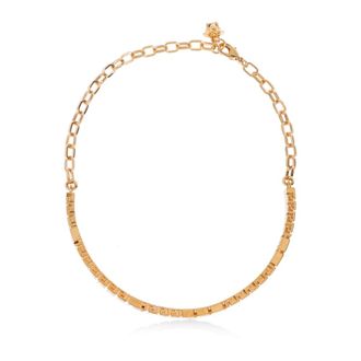Versace Necklaces, female, Yellow, Size: ONE SIZE Barocco Leaf Choker