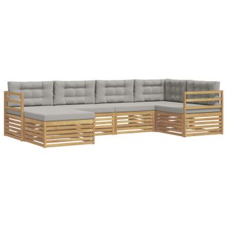 vidaXL Conjunto De Sof&aacute;s De Exterior 6 Pcs Blanco Y Gris Claro Vidaxl