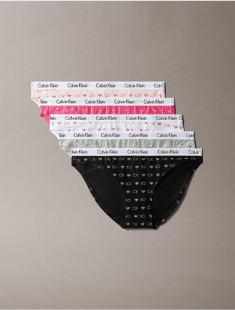 Calvin Klein Womens Carousel Cotton Stretch 5-Pack Bikini - Multi - XL
