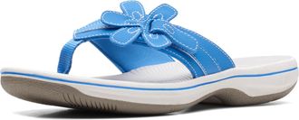 Clarks Mens Brinkley Flora Flip-Flop, Blue Synthetic, 4.5 UK